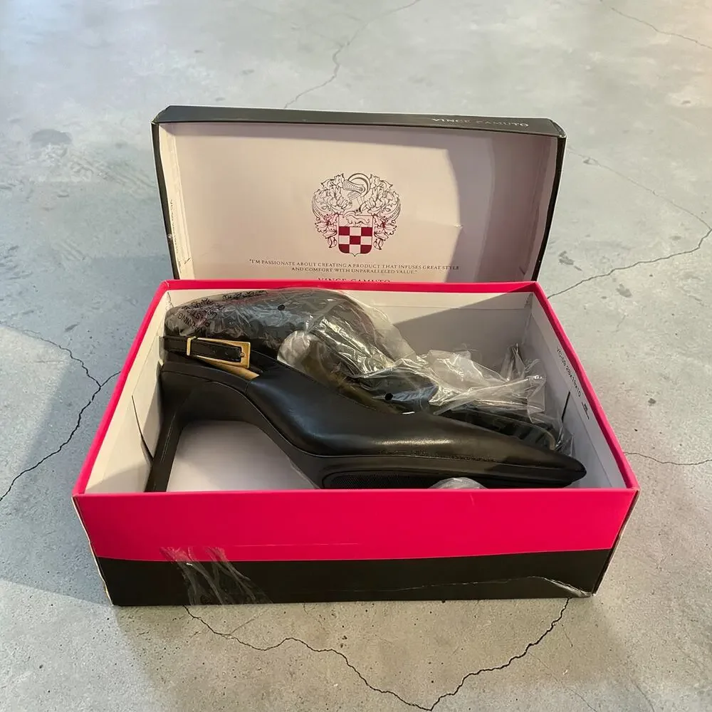 NEW Vince Camuto Brendie Sling Back Heels Black Size 11M Glamour Shoes Office - Picture 8 of 8